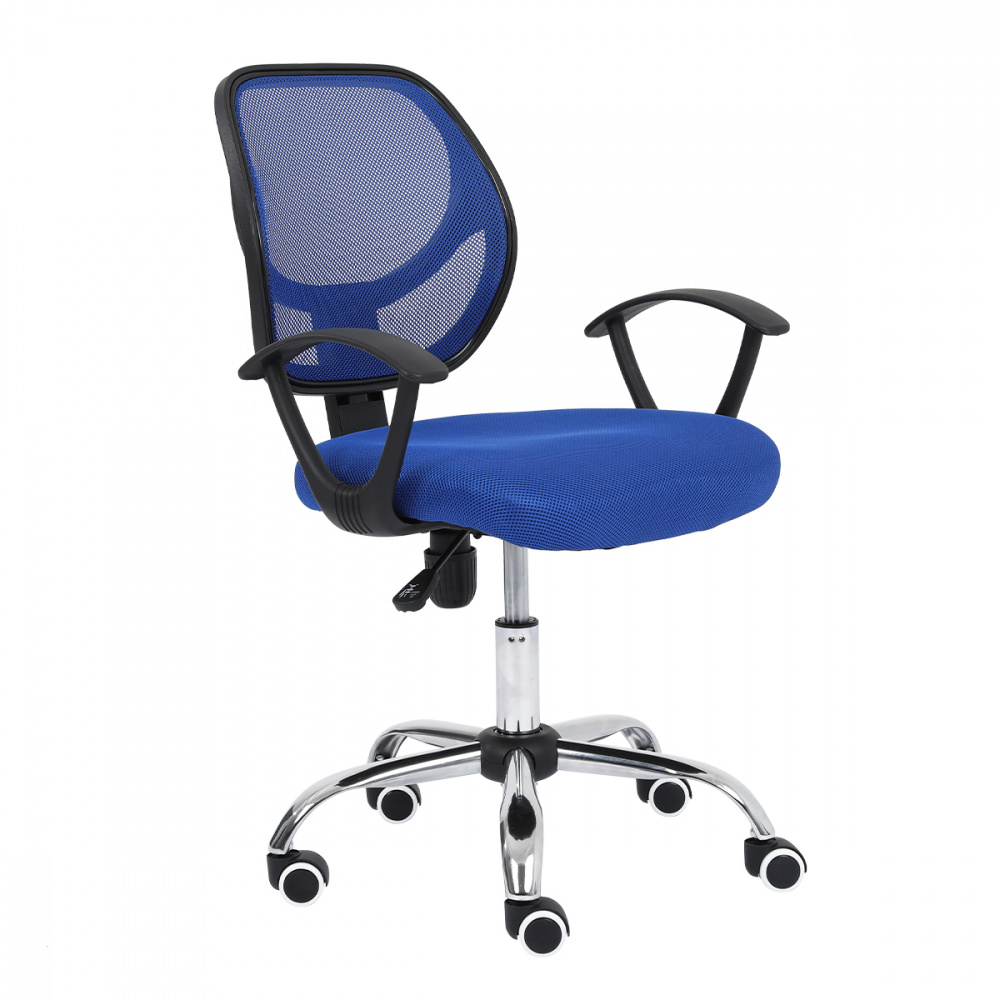 Silla Secretarial Nextep de Altura Ajustable Tela Azul Base Giratoria